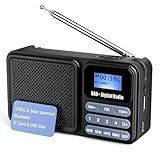 Gallypek tragbares DAB Radio, DAB plus Radio FM Radio mit Bluetooth 5.0& 80 Voreinstellungen Küchenradio mit Kabel oder 2200mAh Akkubetrieb, support Solar& USB charing USB flash drive/TF/AUX Anschluss