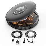 Arafuna Tragbarer CD Player-Compact Discman CD Player-Persönlicher Musik-Player mit CD-R, CD-RW Wiedergabe Anti-Skip Schutz, programmierbare Tracks für Kopfhörer enthalten