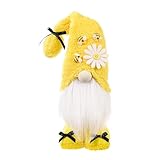 ENLACE Bienen Wichtel, Stehende Niedliche Frühling Wichtel, mit Sonnenblume und Bienen, Bee Puppe Zwerg Dekorationen für Home Farmhouse Kitchen Decor, Gelb
