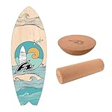 F2 Set Balance Board Surfer 76x28cm + Halbkugel und Korkrolle