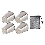 COLLBATH Edelstahl Campingbecher Set Tragbare Outdoor Trinkgläser Für Whiskey Wein Und Spirituosen Inkl Praktischem Aufbewahrungsbeutel 51 100ML