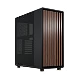 Fractal Design North Charcoal Black - Front aus Walnussholz – Seitenteile aus Mesh – Zwei 140-mm-Aspect-PWM-Lüfter enthalten – Intuitives Innenraum-Layout – ATX Mid-Tower PC-Gehäuse für Gaming