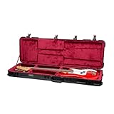 Crossrock ABS-Bassgitarren-Flight-Tasche für Fender Jazz & Precision | mattes Finish, burgunderroter Samt-Innenraum, TSA-Schloss – Premium Molded Series