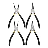 Homoyoyo 4 Stück Teiliges Sicherungsringzangen Innen Außen Gerade Gebogen Federzangen Metallring Reparaturwerkzeug für Wartung mit Rutschfestem Griff und Langlebiger Oberfläche