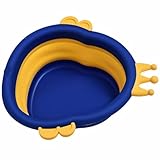 MAJORMENCH Babywaschbecken Faltbar aus Robustem PP mit Cartoon Motiv Tragbares Gesichtswaschbecken mit Rutschfestem Stand für Babys und Kleinkinder