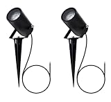 EBION 2 Stück Gartenbeleuchtung,Aluminium-Druckguss Gartenstrahler,IP65 Wasserdichte Gartenleuchte GU10 Wegeleuchte Außen,Gartenlampen für Draußen,Aussen Terrassen,35W 240V(Glühbirne nicht enthalten)