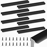 8 Stück schwarz Verdeckter Schrankgriffe, Aluminium Möbelgriffe, Moderne Küchengriffe Türgriff Schubladengriff Griffe Unsichtbare für Kleiderschrank, Schlafzimmer, küchenschränke (8 Stück - 300mm)