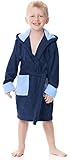 Ladeheid Kinder Frottee Bademantel aus 100% Baumwolle LA40-103 (Marineblau/Blau (D12/M9), 134-140)