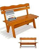 Beautissu Gartenbank Wetterfest Holz 2 Sitzer 120 cm breit – Garten Holzbank Outdoor Strapazierfähiges Robustes & Lackiertes Massivholz Bank für Balkon Terrasse Wintergarten Innenhof Parkbank – RD
