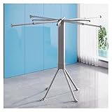 Generisch Zusammenklappbarer Wäscheständer mit 4 Beinen, robuster Wäscheständer for den Innen- und Außenbereich, platzsparendes, tragbares Design(Color1,Style 2)