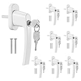 8 PCS Abschliessbarer Fenstergriff, Kindersicherung Fenstersicherung mit Schloss, Zur Befestigung von Fenstern, Balkontüren, Hoftüren usw.(Weiß) (8)