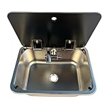 ZAYIUKI Unterbau Campers Bar Küchenspüle Workstations Einzelbecken Edelstahl Becken mit Deckel für Camper oder Boot