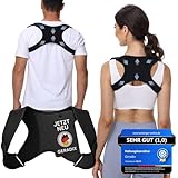 Haltungskorrektur Rücken Geradehalter Rückenstützgürtel: Back Posture Corrector Rückenkorrektur für Herren und Damen Verstellbare und Atmungsaktive Korrektur Rückengurt + Ebook Leitfaden (S-L)