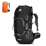 Lixada Wanderrucksack, 50 l, mit Schutzhülle, wasserdicht, ultraleicht, für Bergsteigen, Klettern, Trekking, Sport, Reisen, Camping