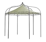 DEGAMO Gartenpavillon Modena 6-eckig 320cm, stabiles Stahlgestell schwarz, Dach naturfarben wasserdicht beschichtet