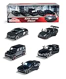 Majorette Black Edition 5er Set (7,5 cm) Schwarze Spielzeugauto - Modellauto-Sammlung mit Freilauf, ab 3 Jahren, Auto Spielzeug - 212053174