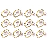 Ronlok Pearl Napkin Buckle Hoop Napkin Buckle Set mit 12 Serviettenringen, goldfarben, Handtuchhalter, Perlglanz, Serviettenschnalle, Ostern, Familientreffen