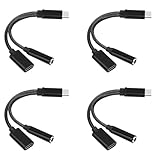 Tuesoa 4X Typ C auf 3,5 mm Laden Audio Adapter 2 im 1 USB C Splitter KopfhöRer AUX Audio Kabel für Smartphone Splitter