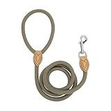 CAPASTEC Hundeleine Hundeführleine Trainingsleine Rund Geflochten Zum Spazieren Für Kleine Mittelgroße Große Hunde Khaki 1.25m x 1.0cm
