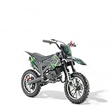 KXD 706 49ccm 2Takt Dirt Bike Dirtbike CrossBike Kinder Enduro pocket 49cc Bis 45 km/h Pitbike PocketBike Motocross Motorrad Motorbike Motorsport Pocket Vollcross Crossbike grün