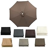 Ersatzdach for Schirmstoff, 2,13 m, 2,74 m, 3,04 m, universelle Terrassenschirmabdeckung, Ersatzdach for Sonnenschirme mit 6 und 8 Rippen, wasserdicht (grau, 2,73 m, 6 Rippen)(Dark Gray,7ft 6Ribs)
