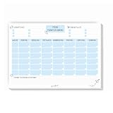 Monatsplaner undatiert I DIN A4 I 50 Blatt I Blau I Block zum beschriften und Abreißen I Wochen-planer Tagesplaner Organizer Planung aus Papier Vordruck I dv530