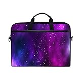 Laptoptasche mit Weltraum, Galaxie, Nebel, 35,6 cm bis 36,8 cm (14 bis 14,5 Zoll), Aktentasche, Kuriertasche, Tablet-Tasche mit Schultergurt, Griff, für Kinder, Jungen, Mädchen, multi, Size: 15x11x1