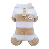 Izefia Hund Pullover Hund Kleidung Fleece Hund Wolle Pullover Winter Warmes Sweatshirt 4-Beine Jumpsuit Pyjamas Regenbogenstreifen Pullover für Kleine Hund Mittlere Hund Katze