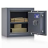 Secureo Wertschutzschrank Grad 1 EN 1143-1 Osprey 1 | H400xB400xT270 | Doppelbartschloss mit 3 Schlüssel | ECB-S Zertifiziert | 1 Fachboden | 42 kg