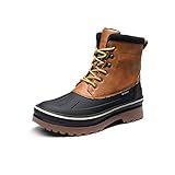Bruno Marc Herren Schneestiefel isolierte wasserdichte warme Outdoor Winterstiefel mit Fell gefüttert,Size 43,Braun/Gelb,SBSB229M