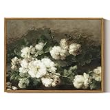 ARPEOTCY Leinwand Bilder mit Rahmen, Klein Vintage Wanddeko, Wandbilder Wohnzimmer Schlafzimmer Badezimmer Küche, Bauernhaus Zimmer Deko Aesthetic, Blumen kunstdrucke Painting, 40x30cm