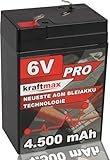 Kraftmax Industrial Pro Bleiakku [ 6V / 4,5Ah ] AGM Hochleistungs- Blei Akku der Neusten Generation