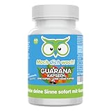 Guarana Kapseln - hochdosiert 100 mg Koffein - 450 mg Guarana - Produktion in Deutschland - vegan & ohne Zusatzstoffe - laborgeprüft - für Aufmerksamkeit & Konzentration* - Mach dich wach!®
