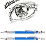 Smandy Druckbleistift aus Metall, Zeichenstift aus Edelstahl mit Automatischem Radiergummi, 2,0 Mm Nachfüllbar Zum Zeichnen und Schreiben