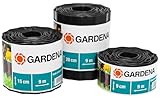 Gardena Raseneinfassung 15 cm hoch: Ideale Rasen-Abgrenzung, auch für Beete, 9 m, verhindert Wurzelausbreitung, Kunststoff, braun (532-20)