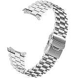 Kai Tian Konisch Armband Gebogenes Ende Uhrenarmband Metall für Herren Damen 22mm Edelstahl Solider Bereitstellungsschnalle Silber
