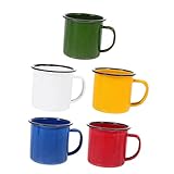 Gatuida 5 Stück Vintage Emaille Trinkbecher Multifunktionale Tassen im Retro für Getränke Farbenfroh für Hauspartys und