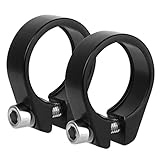 LEEQ Sattelklemme Fahrrad - 2 Stücke Aluminiumlegierung Fahrradsattelstützenklemme für Faltrad Mountainbike Rennrad in Schwarz (31,8 mm)