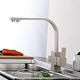 GDMDPTE 3-Wege-Küchenarmatur – Haferflocken-3-in-1-Wasserhahn mit Trinkwasserfilter, schwenkbarem Auslauf für reines Wasser, modernes Küchen-Upgrade, einfache Installation, Design