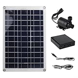 Bulevisiter Solar-Wasserbrunnenpumpe, Gartenteichpumpe mit Solarpanel für Aquarium, 800 l/h Durchflussmenge, 5 m Kopfhöhe