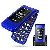 SweetLink F2PLUS Klapphandy ohne vertrag,Seniorenhandy ohne vertrag mit großen Tasten, 2,4' Farbdisplay,Dual-SIM,SOS, 1000mAh,Ladestation,Kurzwahl, FM-Radio,Kostenloser Kartenhalter und Schlüsselband.