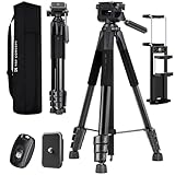 K&F Concept Kamerastativ S254A3+BV01, Leichtes Stativ mit Tasche,172cm Handystativ,Tripod für Canon Nikon Sony Kamera/DSLR/Camcorder,Stativ für Smartphone,Reisestativ mit Handy-Tablet-Halterung