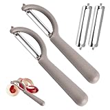 Sparschäler,Kartoffelschäler Ersatzteile,Schälmesser Küchenhelfer,Julienne Schäler,Peeler Microplane Universell,für Apfelschäler Spargelschäler Gemüseschäler,Ersatzklinge (Grau)