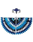 Jackolume Vogelflügel-Kostüm, Schal für Kinder, blauer Jay-Kostüm, mit Vogelmaske, buntes Dschungelvogel-Kostüm, Umhang, Halloween-Partyzubehör