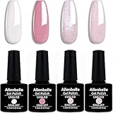Allenbelle UV Nagellack Set 4 Farben,Gel Nagellack Geschenkset,Shellac Set Uv Gel Nail Art,Soak Off UV LED Gel Nagellack (004)