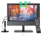 ZOSHING Tragbarer Fernseher,12-Zoll HD 1080P IPS TV,Digital DVB-T2 Tuner H.265 mit Akku-Ladegerät, HDMI, USB, AV Port, DC 12 Volt TV fKüche,Wohnwagen