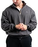 ATHLETIC AESTHETICS Essential Oversize Half Zip (Olive) M Pullover Sweatshirt für Herren & Gym Fitness-Sweater Bodybuilding Sport & Fitness Hoodie