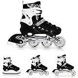 Nils Extreme Inline Skates 4in1 - Schlittschuhe und Inliner für Kinder und Erwachsene - ACEB7-Lager - Verstellbare Eislaufschuhe - Blau - 39-42 - NH10911