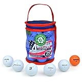 Second Chance Lakeballs 25 Lake Golfbälle und PVC Aufbewahrungstasche, roter und Blauer PVC Bag, Amz/012
