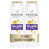 Pantene Pro-V Volumen Pur Shampoo Duo Pack, Pro-V Formel mit kräftigenden Lipiden und schützenden Antioxidantien, Für feines, plattes Haar, Sofortiges Volumen ohne zu Beschweren, 2x500ML